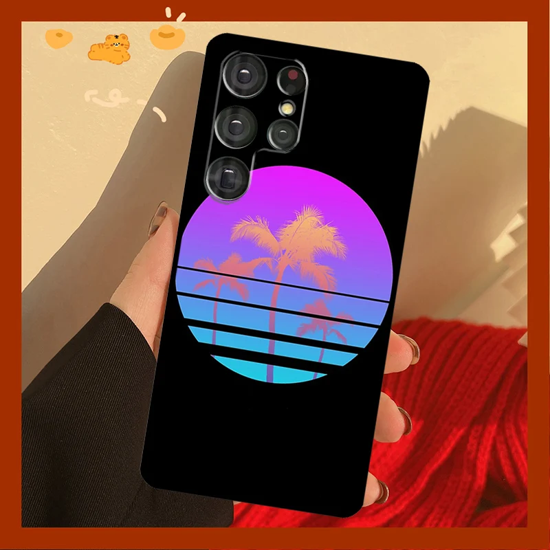 Vaporwave 80's Retro Neon Synthwave Silicone Case For Samsung Galaxy S8 S9 S10 S20 FE S21 Plus Note 20 Ultra S22 Ultra Cover