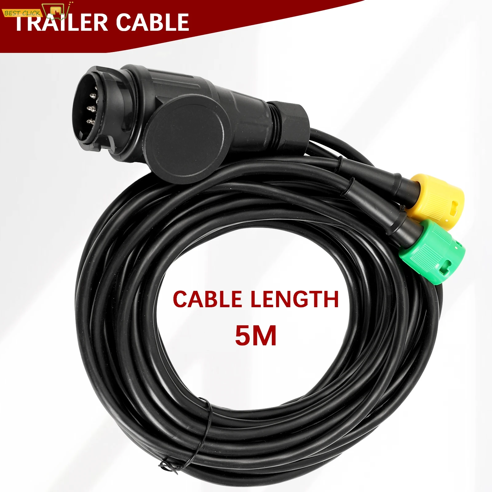5M 13-Pin 2x5-Pin Trailer Wiring Harness Kit For Towing Electric Connector Bayonet Plugs Universal Trailers Light