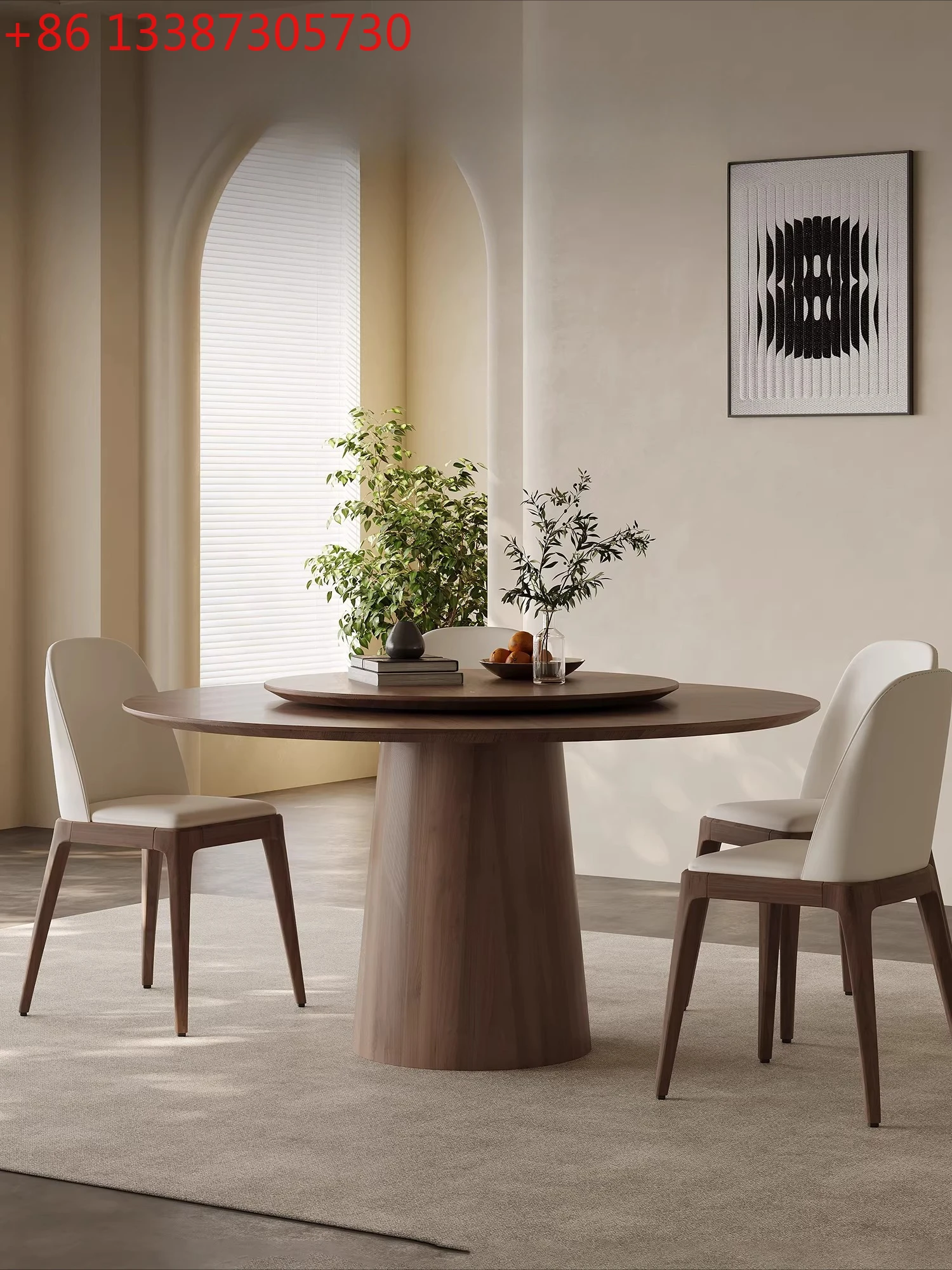 

Обеденный стол Wabi Sandy Wind из массива дерева, круглый, с поворотным механизмом, дизайнерский, современный, простой, с вращающейся столешницей