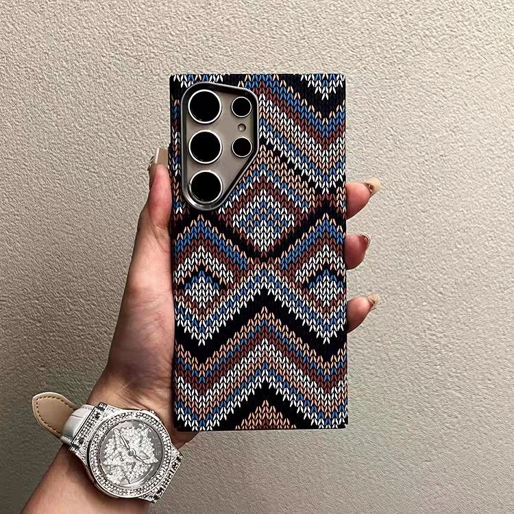 

Luxury Carbon Fiber Relief Texture Magsafe Phone Case for Samsung Galaxy S25 S24 Ultra S23 Plus Alloy Lens Hard Magnetic PC Case