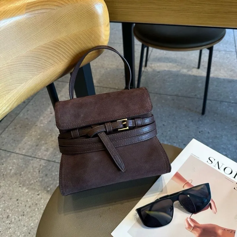 

New Cowhide Commuter Versatile Messenger Bag One Shoulder Premium Handbag Feeling Contrasting Colors Version Matte Leather Bag