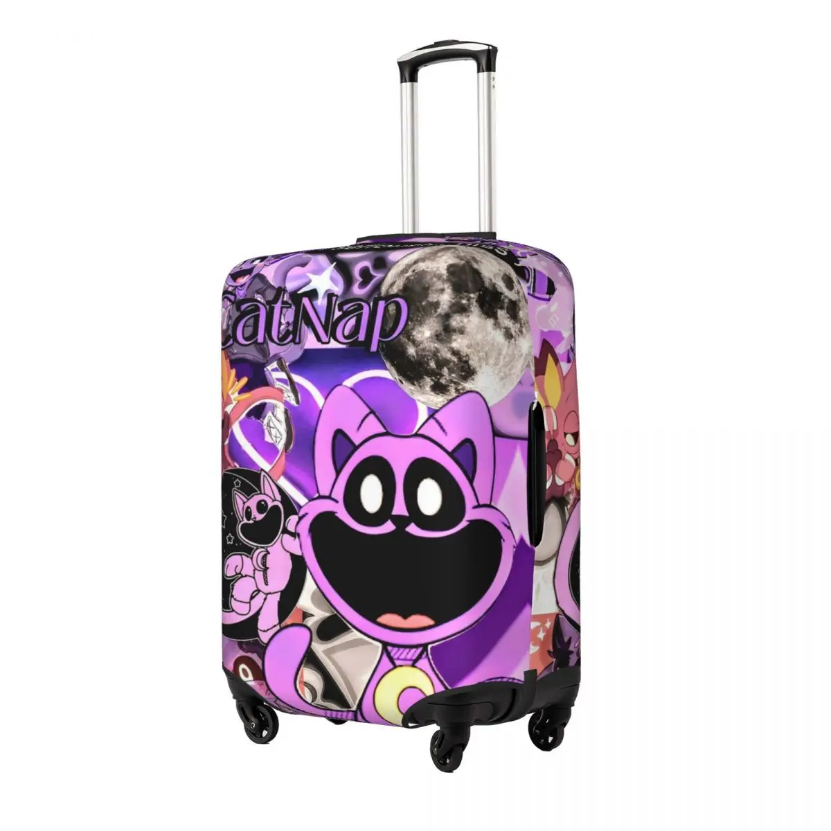 Smiling Catnap Cartoon Game Suitcase Cover Cruise Trip Flight Strectch Luggage Supplies Protection