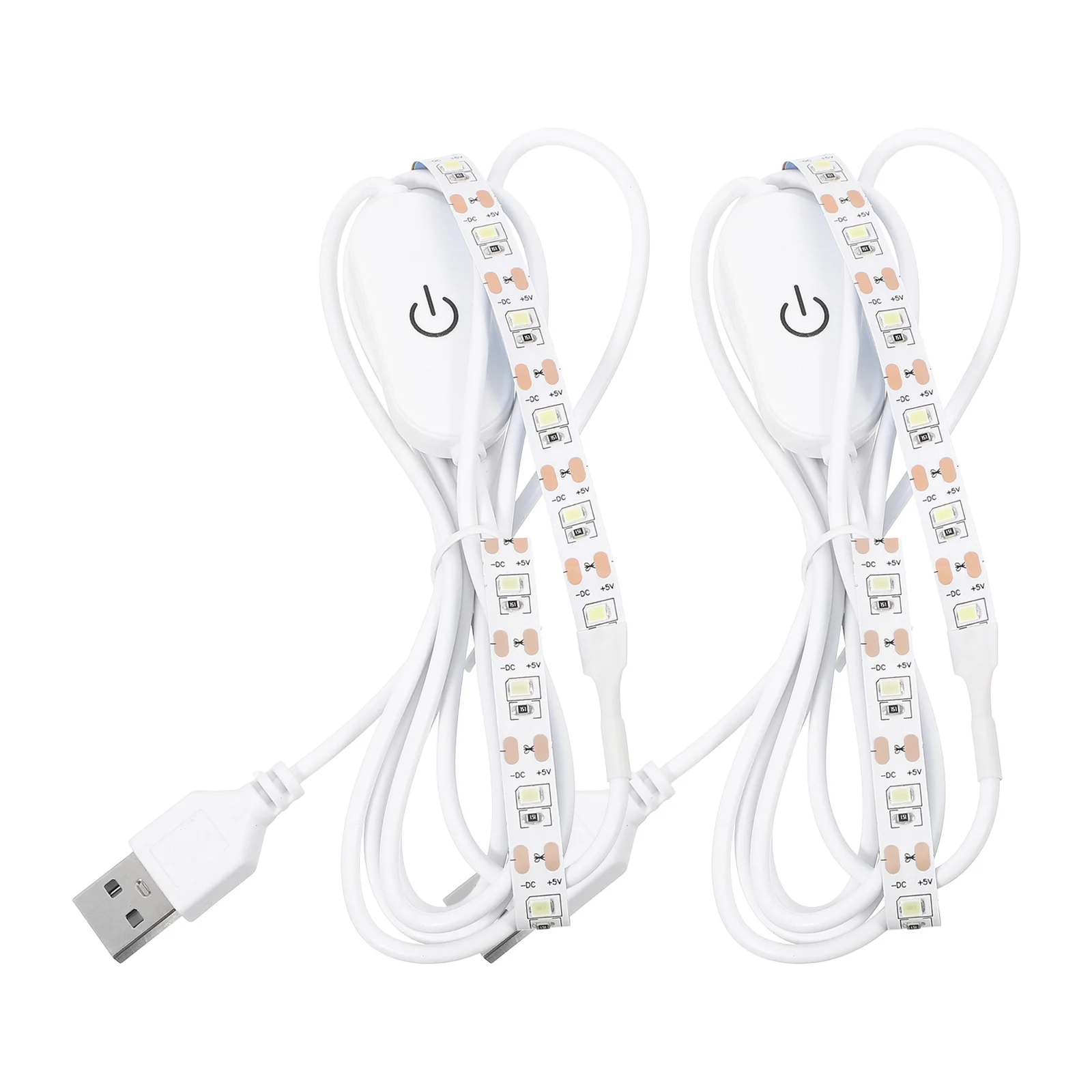 Striscia luminosa a LED con dimmer tattile da 2 pezzi, alimentata tramite USB, flessibile, pieghevole, per armadio, macchina da cucire