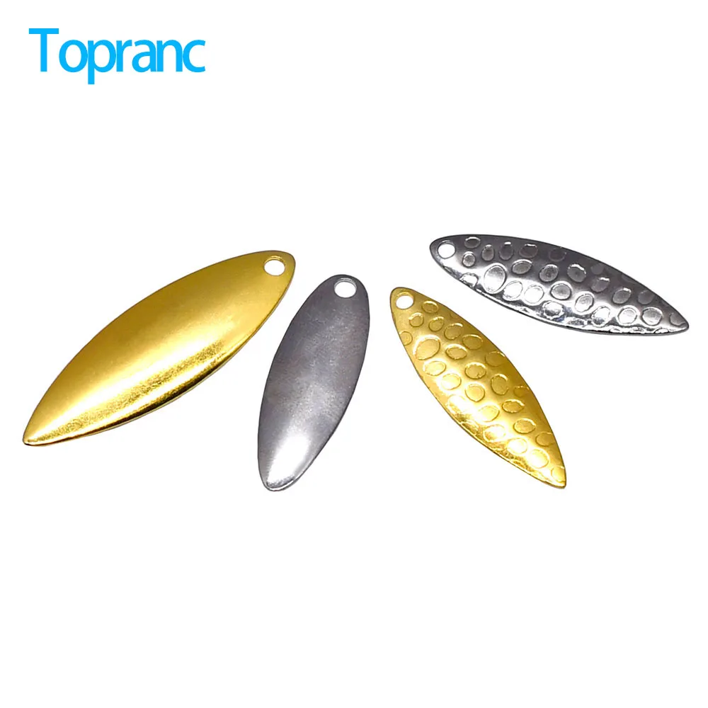 Topranc-cebo de Metal con purpurina de ruido, hoja de sauce, superficie lisa dorada y plateada, accesorios de equipo de pesca Luya, 20 piezas
