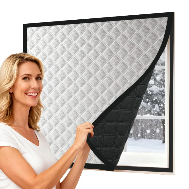 All-Season Thermal Curtains, Double-Layer Insulated Noise-Reducing Window Panels, Windproof and Sun-Shading Drapes for Home