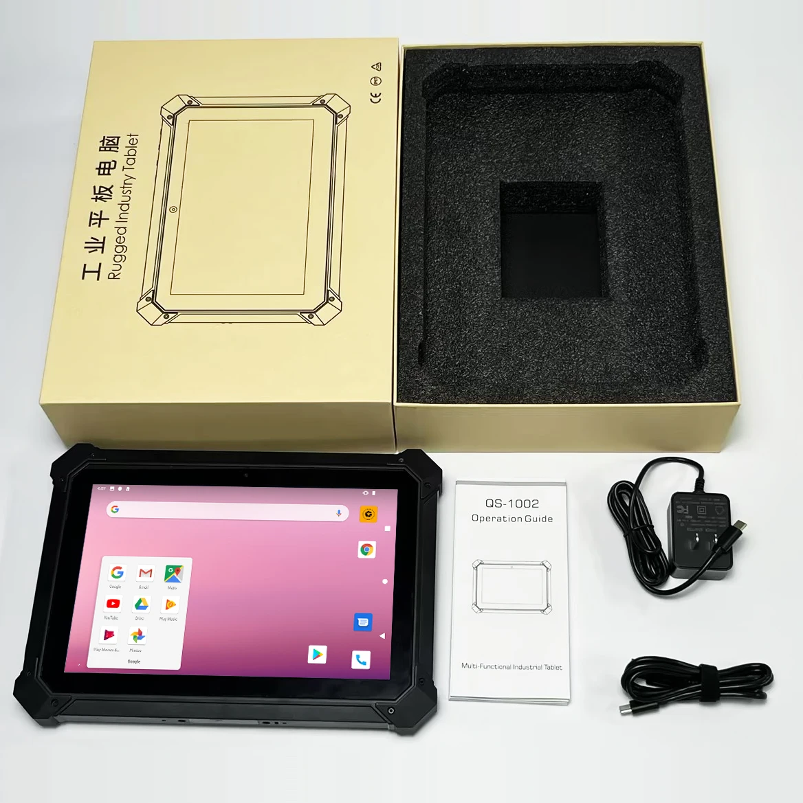 Tablet PC industriale robusto Android da 10 pollici IP67 antigoccia per esterni Tablet PC UHF RFID biometrico per impronte digitali QR Scanner Tablet PC