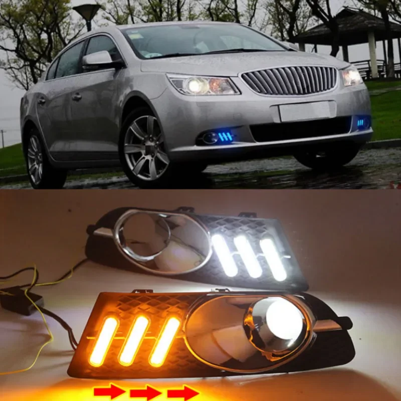 1set Bumper headlight for Buick Lacrosse daytime light 2009~2012y car accessories LED DRL headlamp for Lacrosse fog light