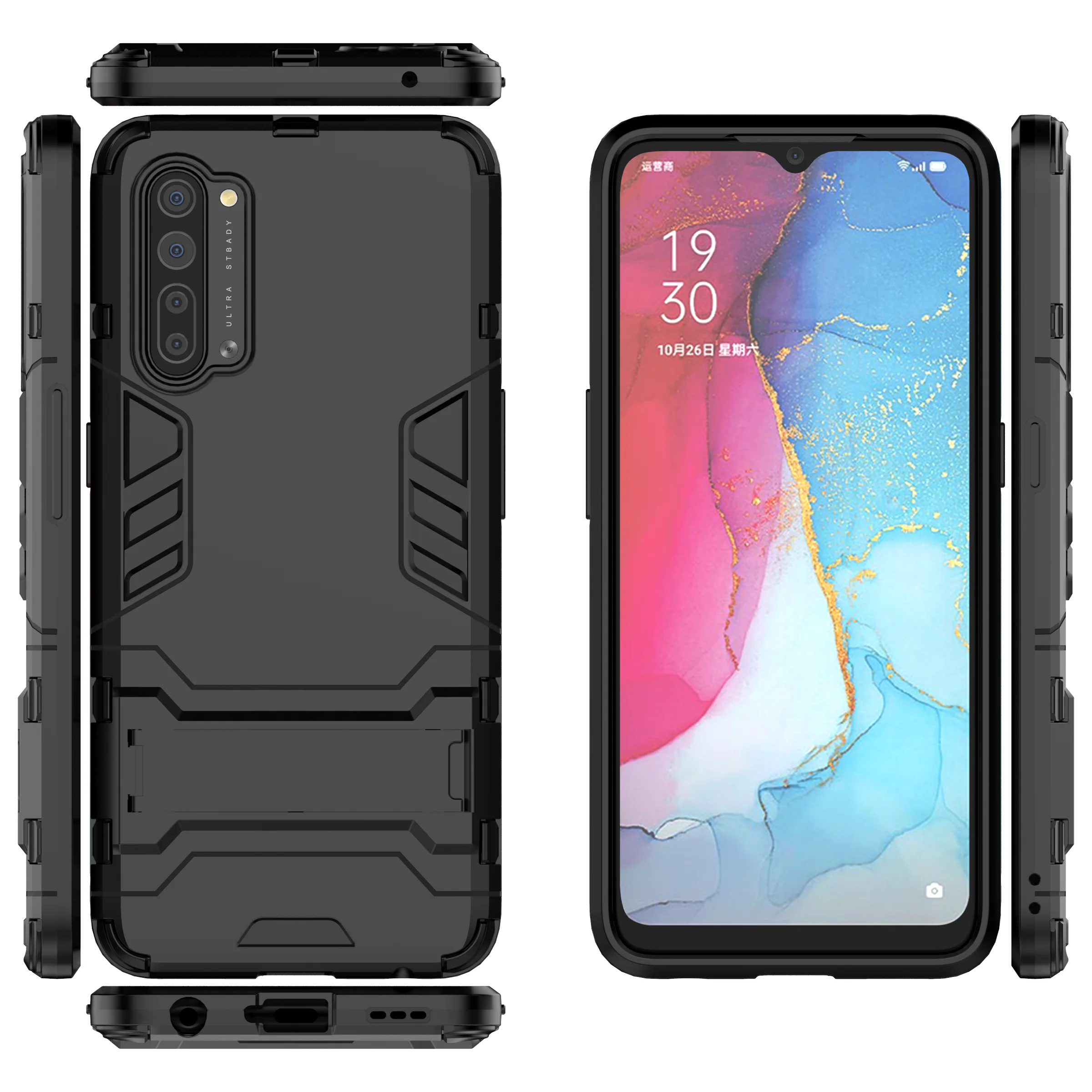 Hybrid Armor Case For OPPO Reno 5Z 5g 5 Pro Plus 4 SE 4 Pro 4g 3 Pro 2 Z With Stand Protect Phone Cover For Reno A Z