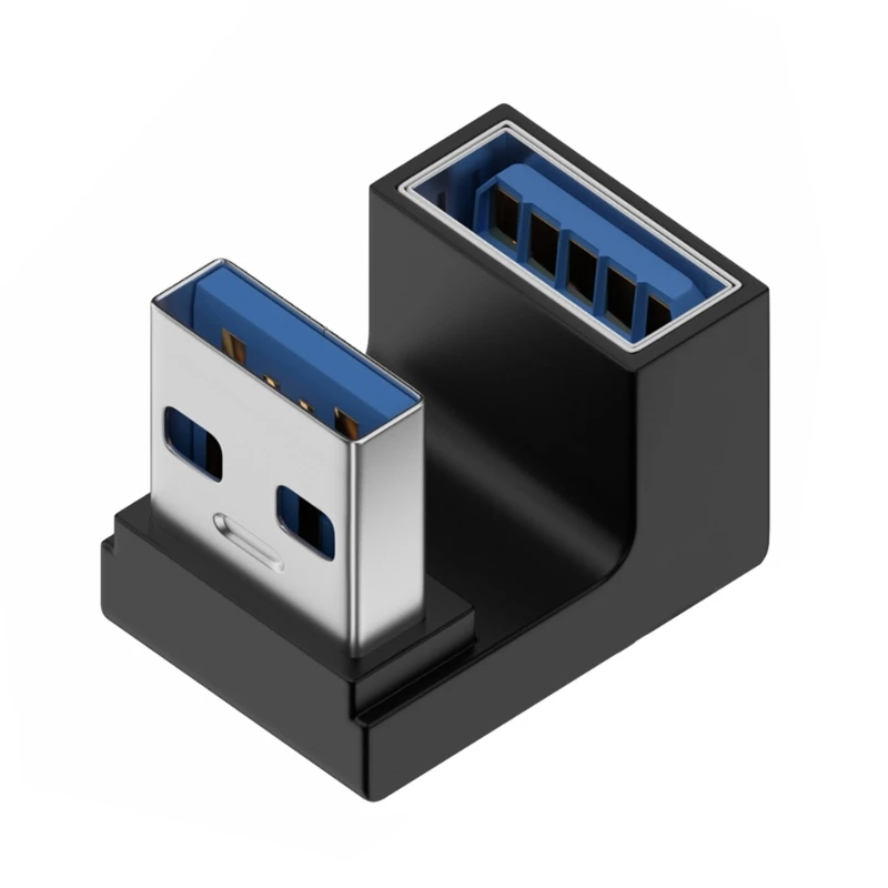 Adaptadores USB en forma de U, adaptador de ángulo recto de 90 grados, USB hembra a USB macho, adaptador de datos rápido de 10gbps, convertidor de carga