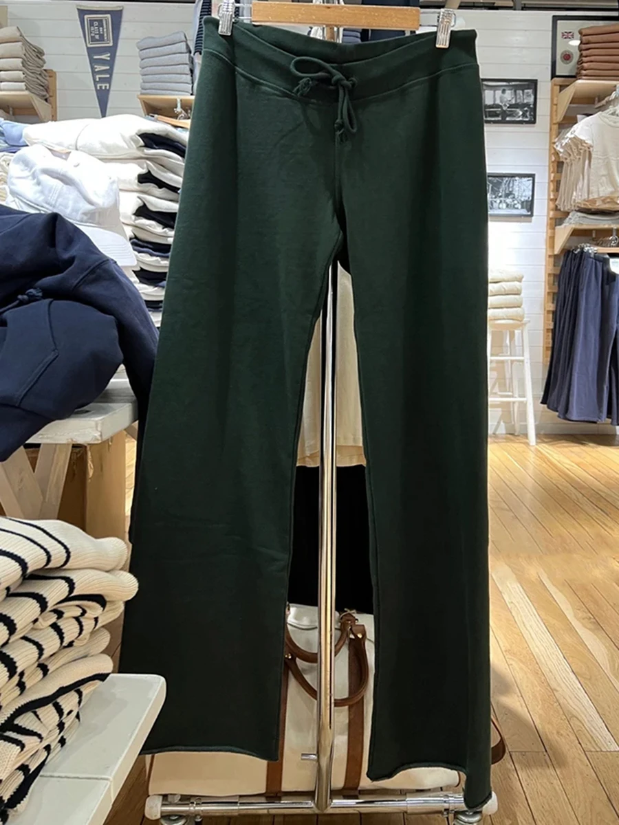 Simple Basic Solid Drawstring Joggers Sweatpants Women Spring Casual High Waist Wide Leg Pants Vintage Streetwear Loose Trousers