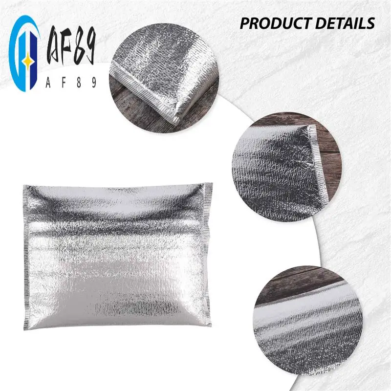 

AF89-50Pcs Aluminum Foil Lunch Cooler Bag Insulation Folding Picnic Portable Ice Pack Food Thermal Bag Food Delivery Bag