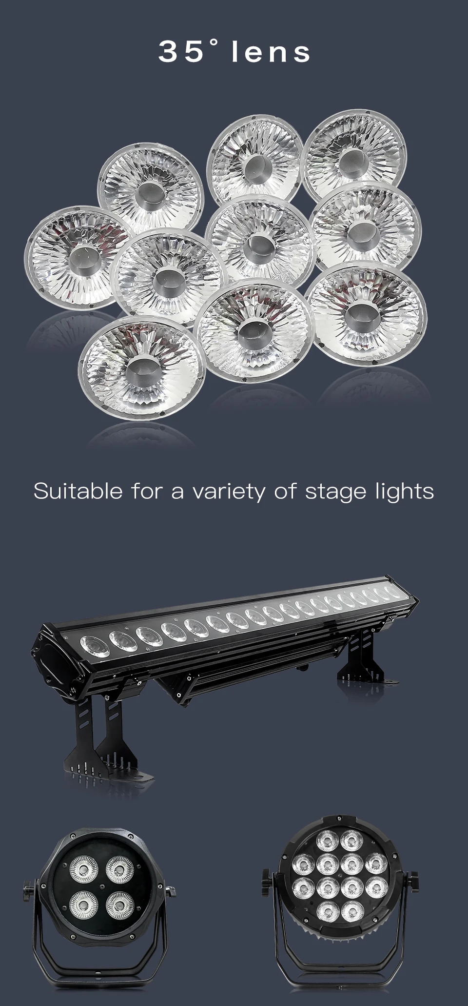Led Par Licht Objektiv Mit Schwarz Unterstützung Verwenden Für 18x12w 7x12w 12x12w 36x10w Led Bühne Licht – Detail 4