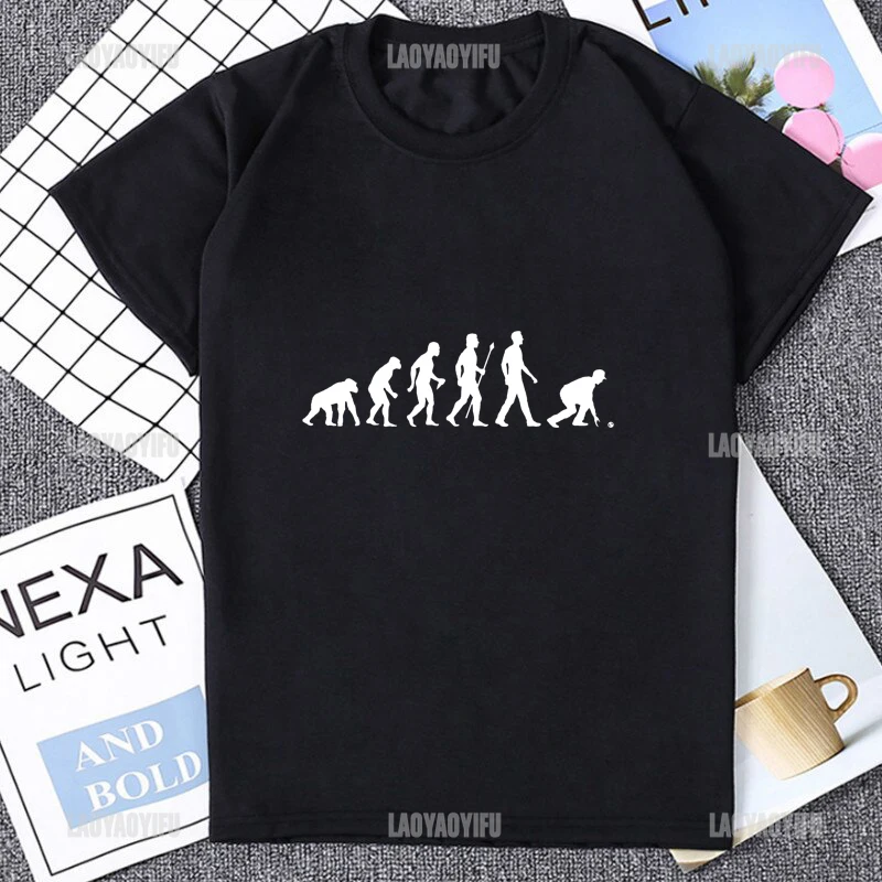 Funny Bowling Evolvement Printed Graphic Man Tshirt Harajuku Streetwear Hip Hop Bowling Ball Fans T Shirt Casual Fashion Tees