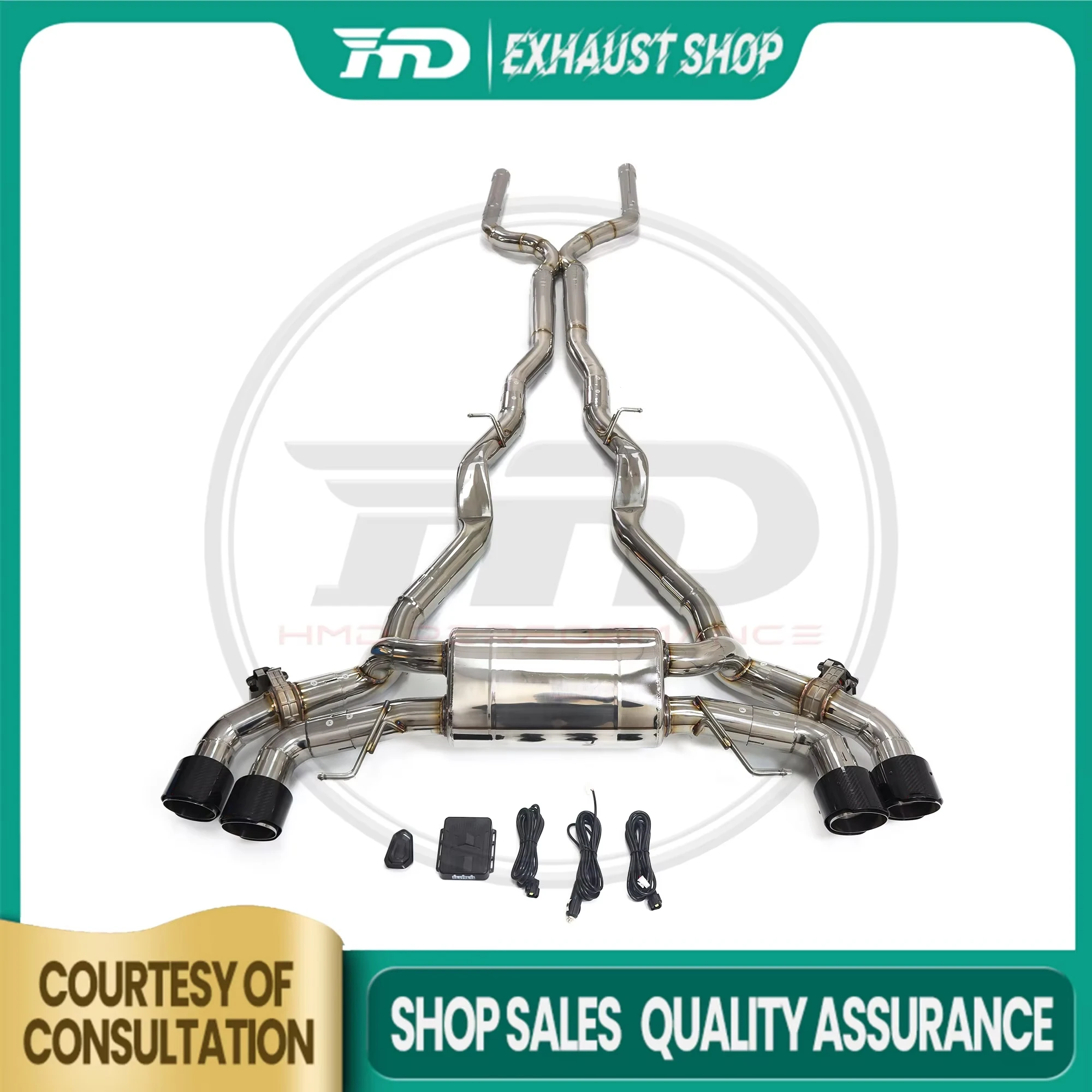 

Высокое качество Catback для BMW M8 F91 F92, выхлопная система из нержавеющей стали, электронный клапан, наконечники глушителя, цена со скидкой HMD