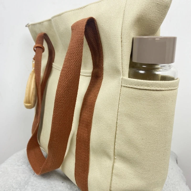 Tote Bag Large Capacity Versatile Shoulder Bag  Preppy Style Student Handbag High Quality Utility Canvas Mother Composite Bag