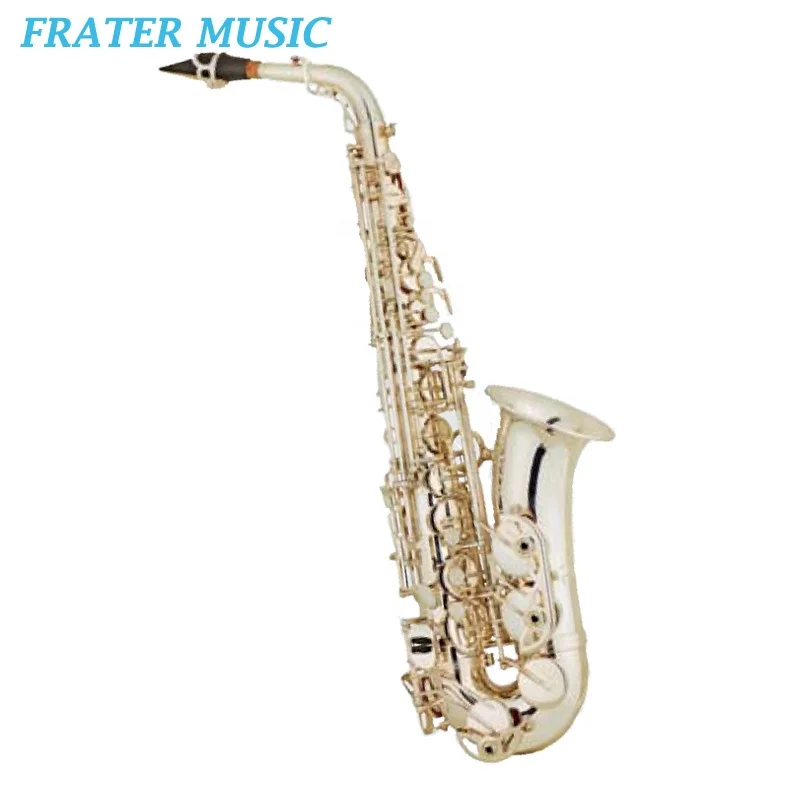 

High Grade Silver Plated Surface Treatment Professional Model Eb Tone Alto Saxophone With High F Key (JAS-241)