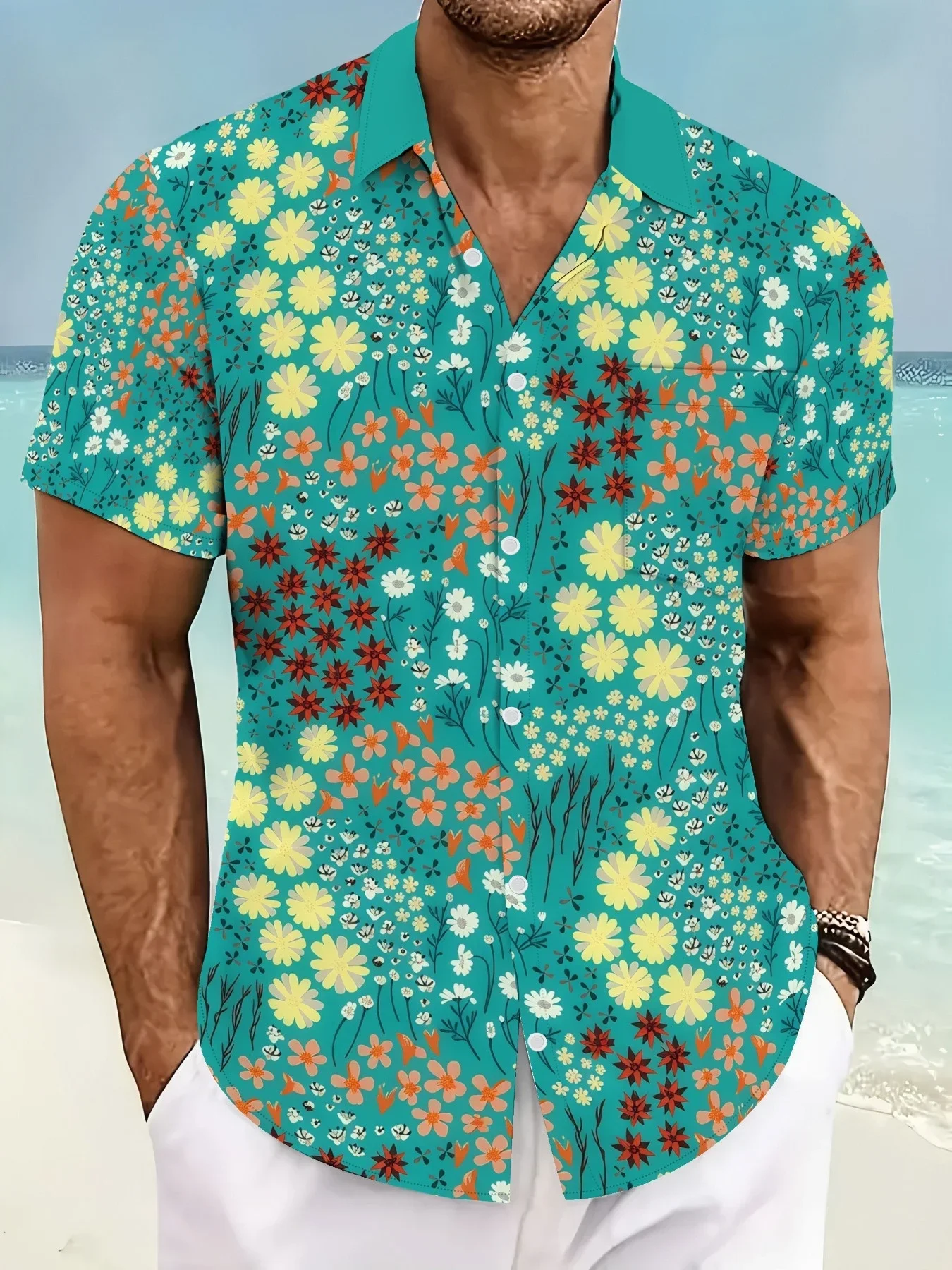 

High Street Casual Men's Hawaiian Shirt Summer Man Short Sleeve Graphic Print Fashion Streetwear Vacation Outfits