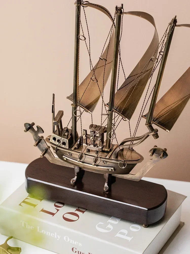 الإبحار السلس، الحلي الشراعية، ديكورات المكاتب، جو فاخر خفيف من النحاس، خزانة كتب غرفة المعيشة، أثاث منزلي