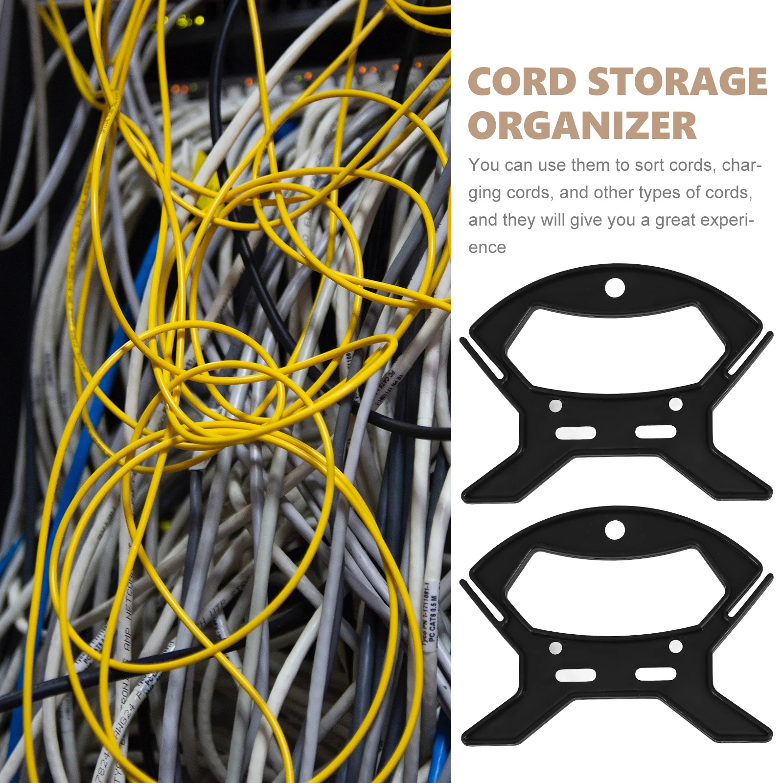 10 Pcs Plant Holder Wire Storage Winder Rope Extension Cord Up for Bracket Organizer Line Black Wrap
