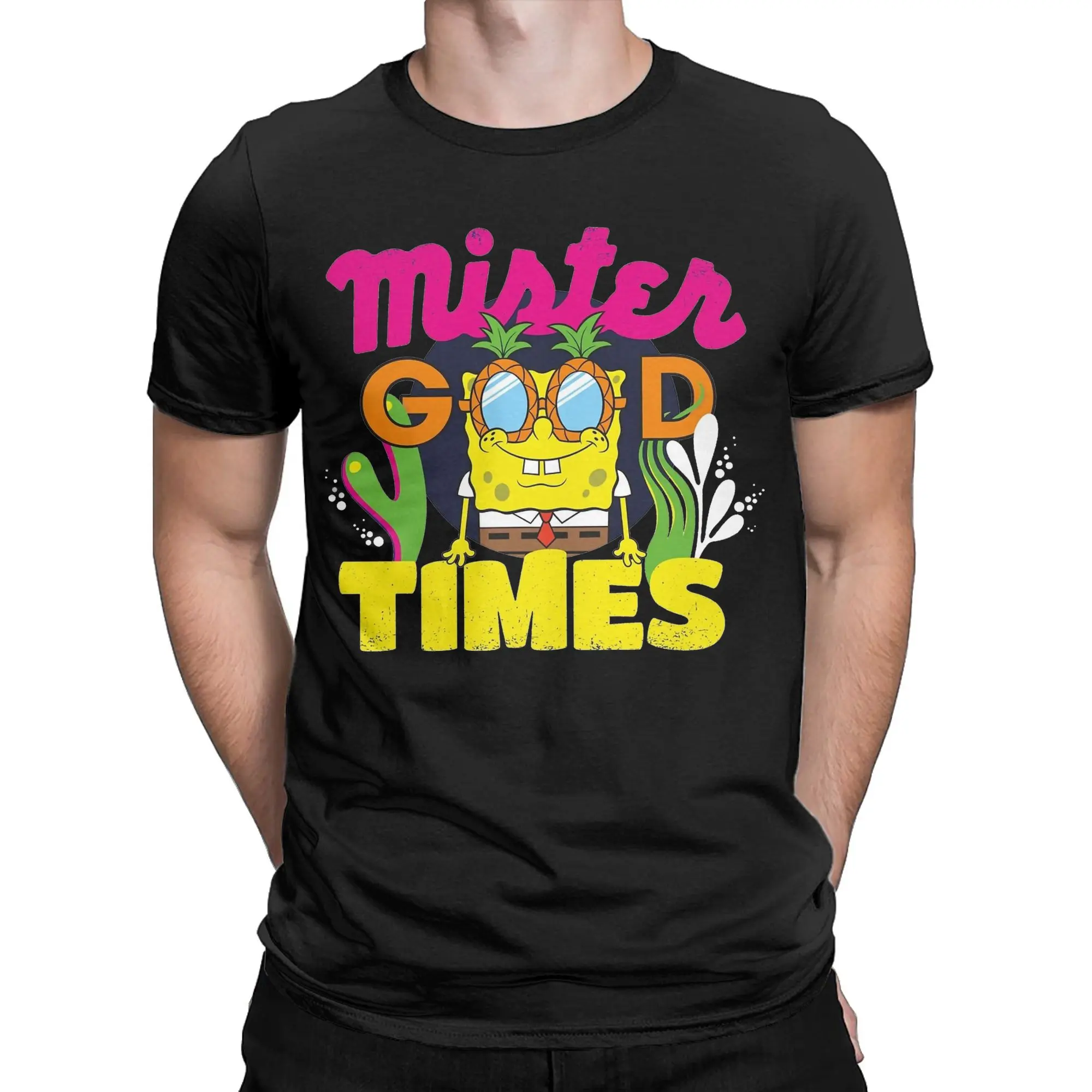 Spongebobed Mister Good Times T-Shirts for Men Women Awesome 100% Cotton Tee Shirt Round Neck Short Sleeve T Shirt Gift Idea Top