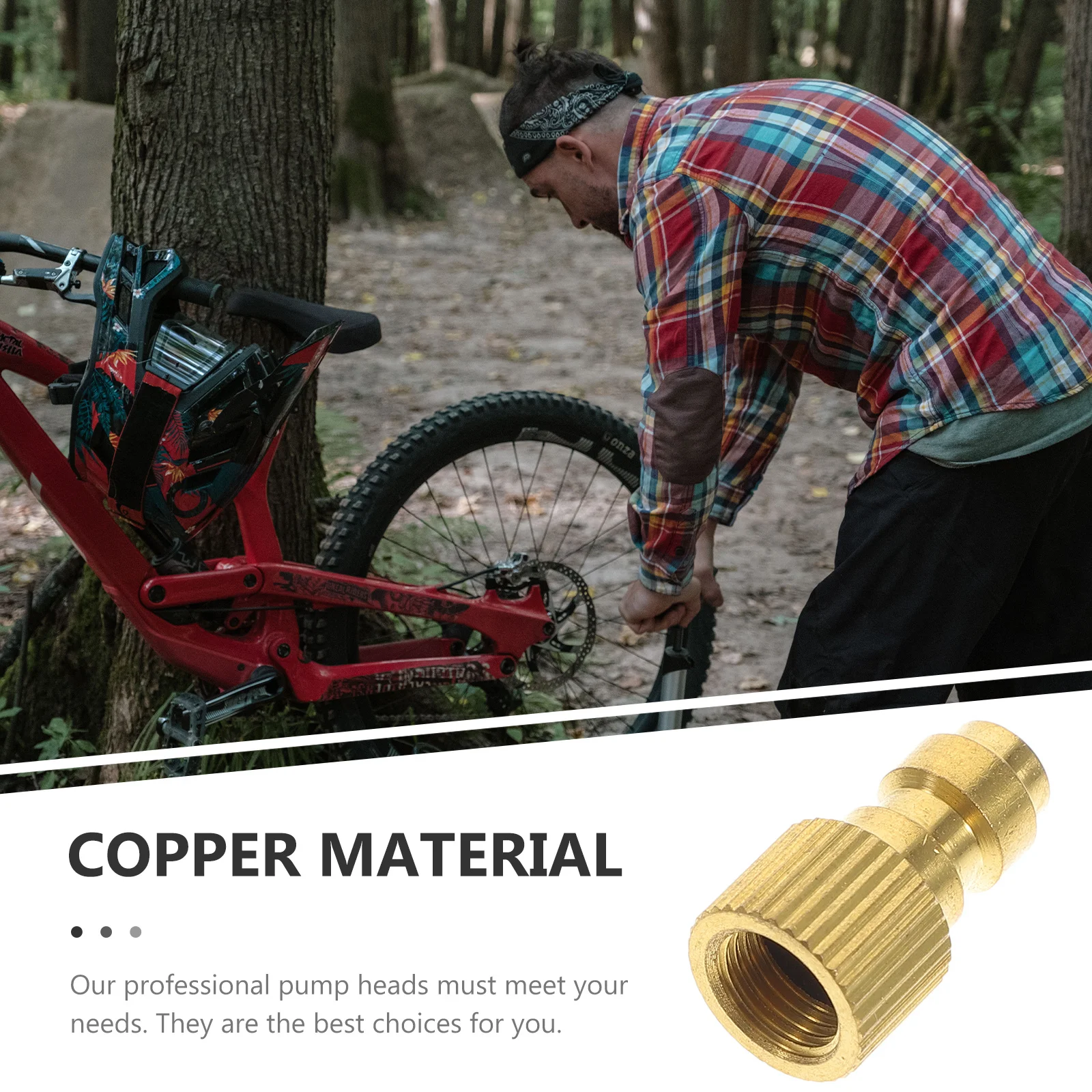 

3Pcs Tire Inflation Adapter Durable Copper Material High Pressure Air Pump Head Small Lightweight Portable Pump Adapter Tire