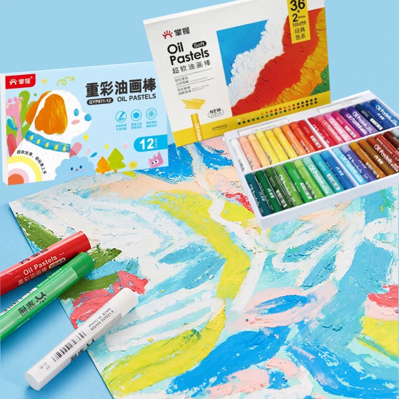 12/24/36/48 Color Super Soft Heavy Color Oil Pastel Crayon Set Stackable Colors for Children's Graffiti Illustration Design