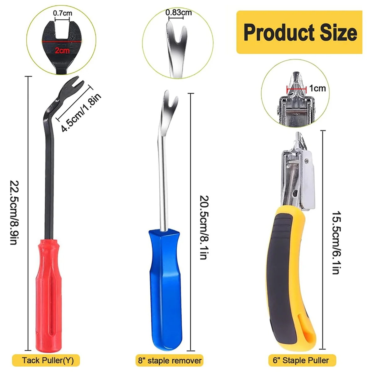 مزيل الدبابيس الأساسية للمنجدات للخدمة الشاقة بمقبض مريح ساحب للأظافر ب ، 3 *