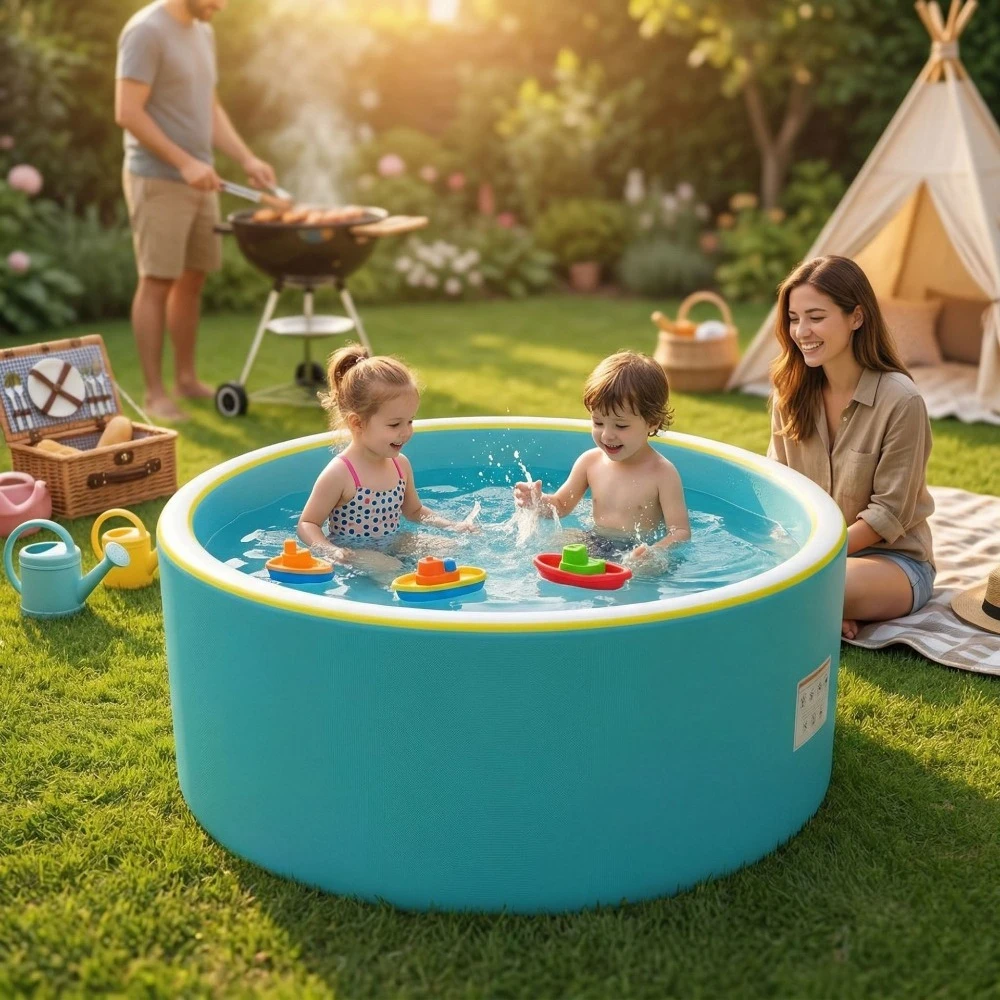 

Portable Foldable Round Tub, Quick Setup Outdoor Water Tub for Backyard Garden Summer Use