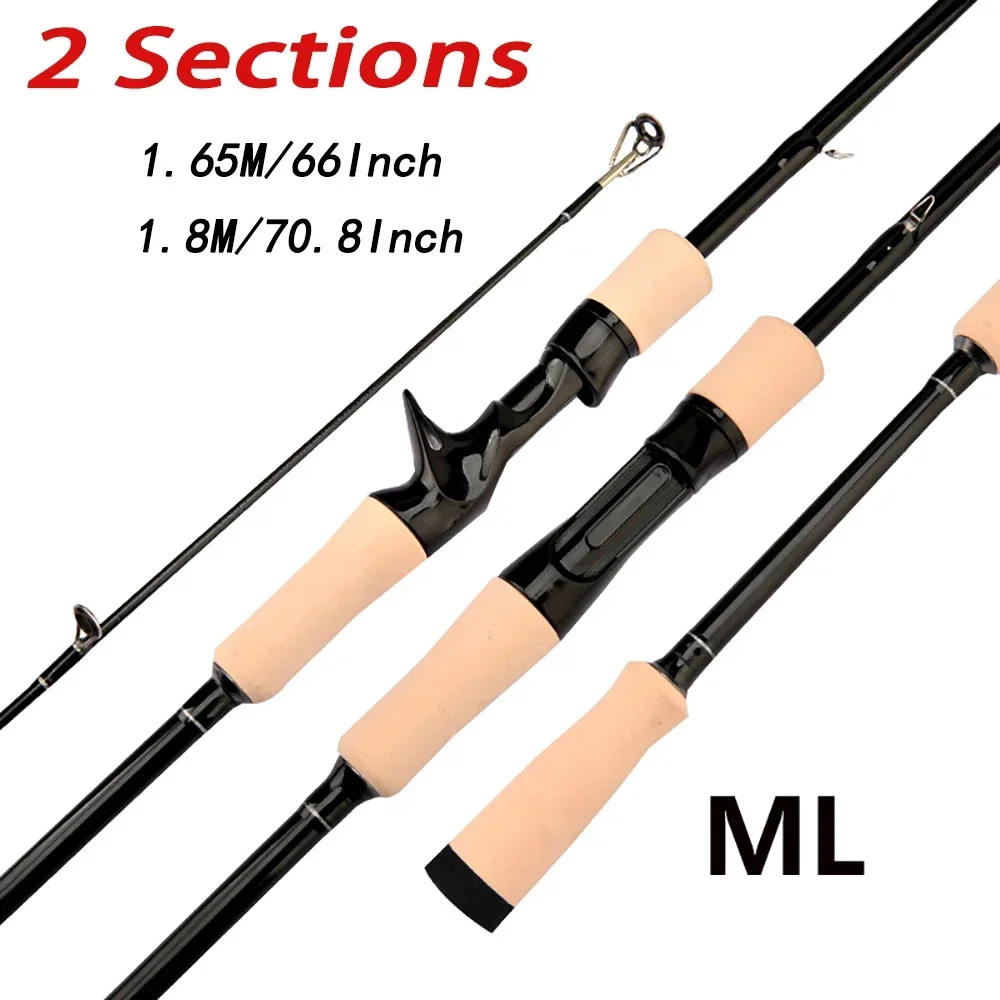 

2 Section Lure Fishing Rod 1.65/1.8m Carbon Fiber Spinning Casting Fast Light Fishing Pole Lure Weight 8-25g Fishing Tackle