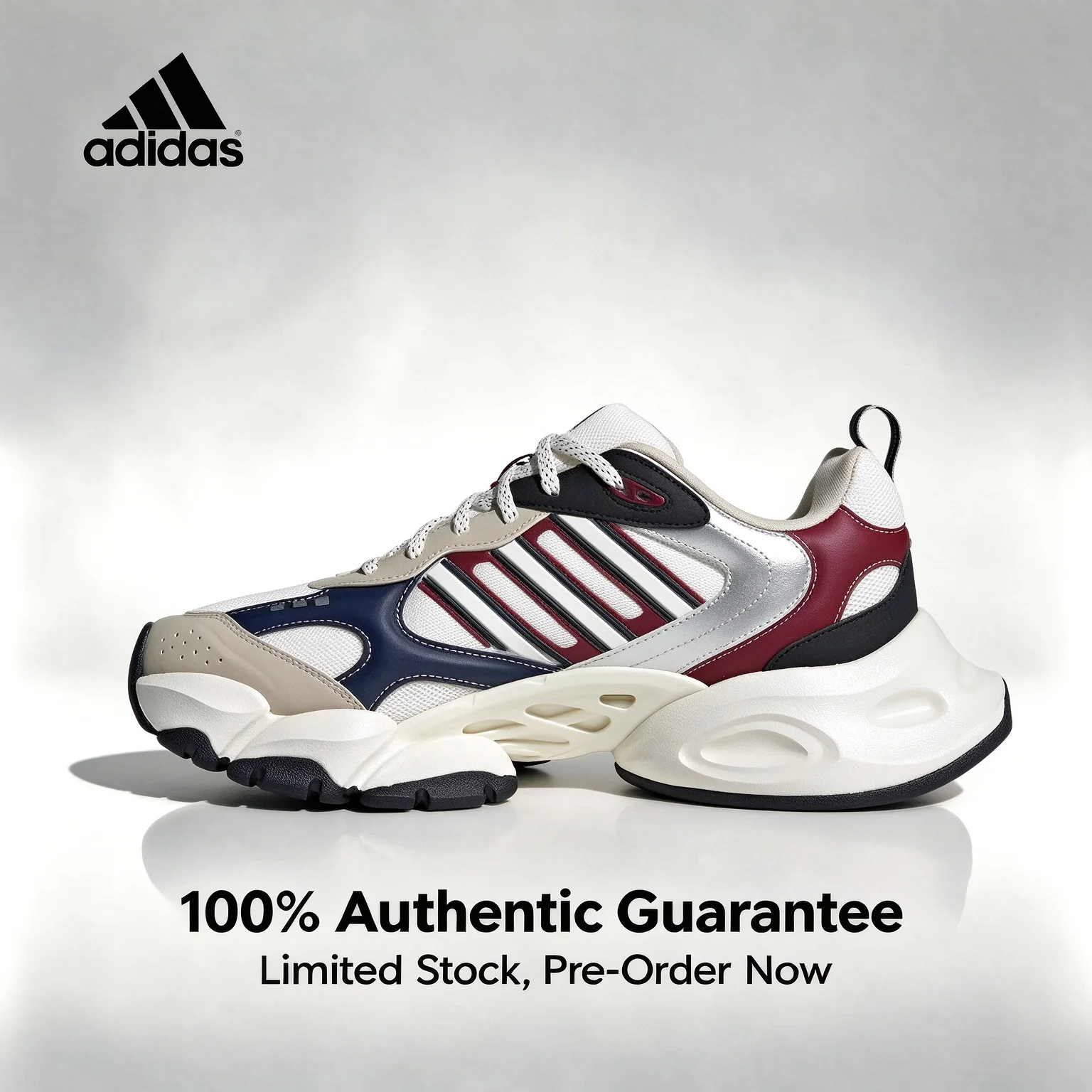 adidas XLG Runner Fashionable and Versatile Rubber Height-Boosting Low-Top Running Shoes Unisex White/Green IH0432