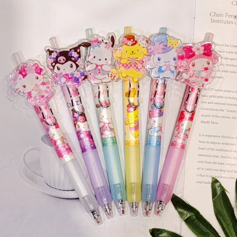 Imagem -04 - Sanrio Olá Kitty Kuromi Desenhos Animados Gel Pen Patch Criativo Imprensa Caneta Assinatura Estudante Papelaria Coração Bonito Menina Kawaii Novo 54 Pcs