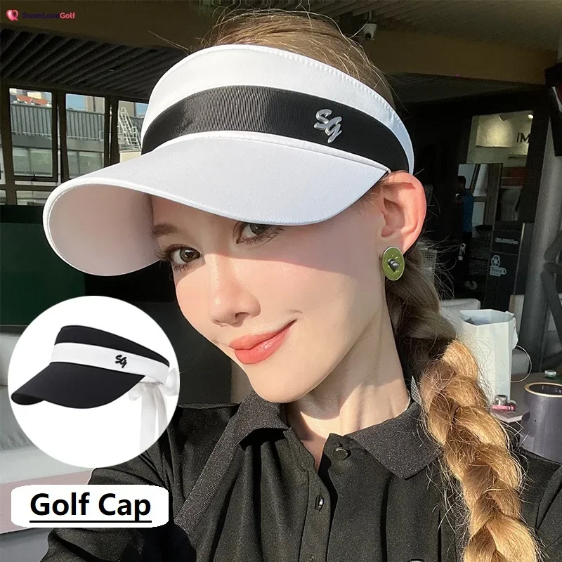 SG New Golf Hat Women Spring Summer Breathable Empty Top Hats Ladies Sun Visor Golf Cap Sports Tennis Ruuning Sunshade Cap