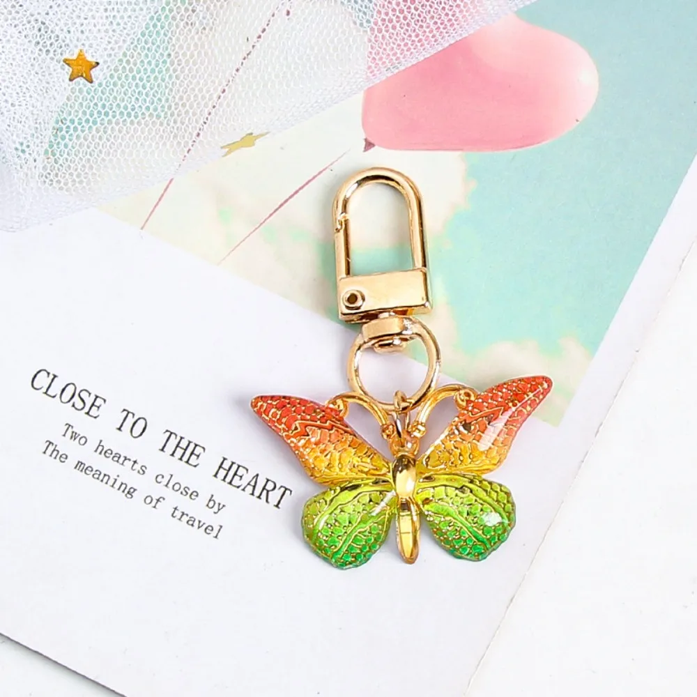 

Fashion Exquisite Butterfly Keychain Crystal Butterfly Lobster Button Handbag Pendant Key Holder Accessories Party Decoration