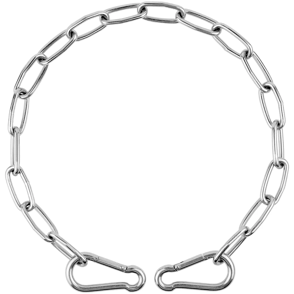 

Stainless Steel Barn Door Chain Lock Durable Thickened Rod Secure Latch Both Sides Easy Installation Spring Hooks Connect Lock