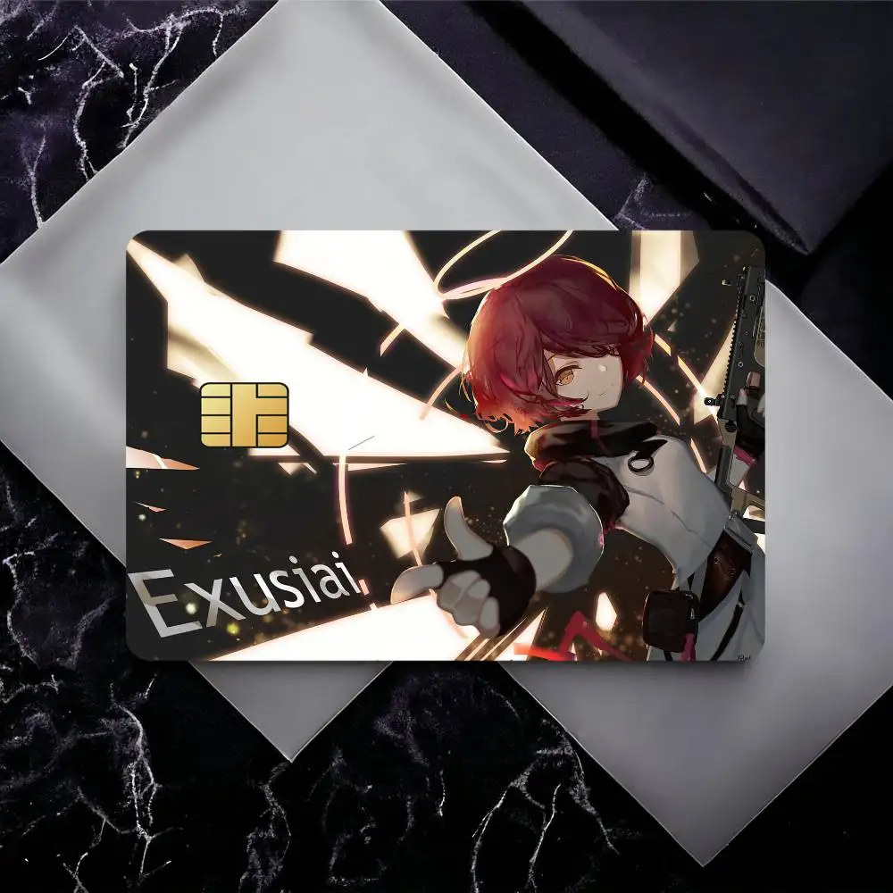 Game Arknights Exusiai Credit Card Skin Stickers for Bank Card Bus Metro Card Sticker Waterproof Gift