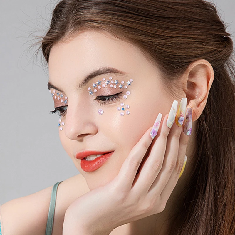 ثلاثية الأبعاد الوجه جواهر ملصق المؤقتة الوشم Crtstal ملصقات حجر الراين الجسم Arty ملصق امرأة الوشم كريستال عيون الوجه الأحجار الكريمة ملصقا