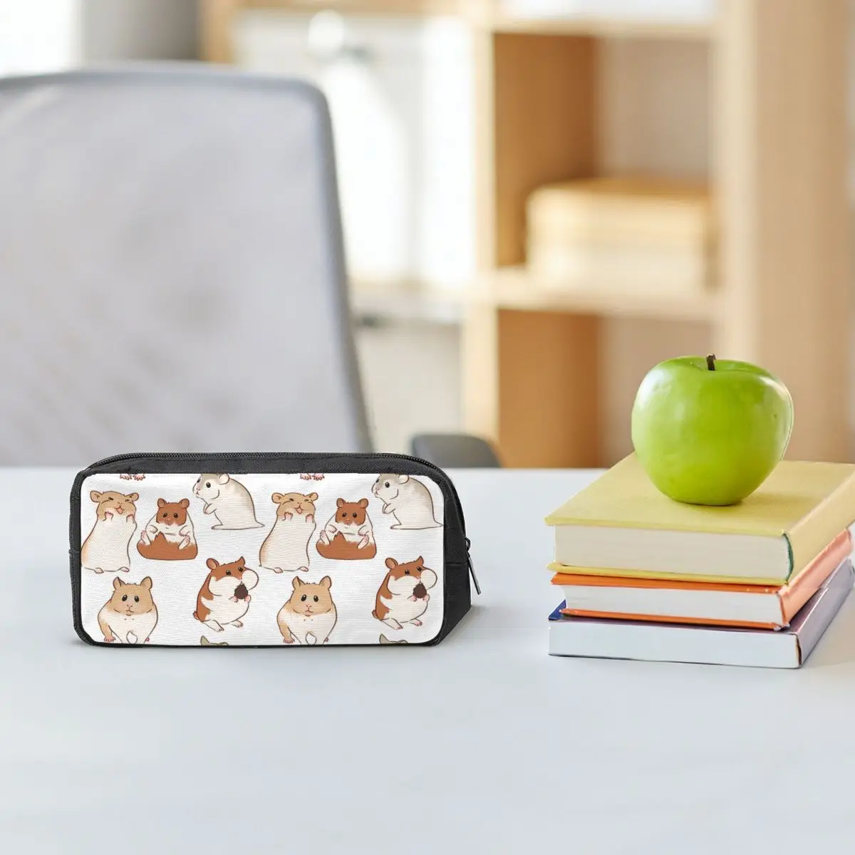 Cute Hamster Pattern Pencil Cases for Students School Pen Box Pencil Bag Big Capacity Pencil Pouch Pen Holder