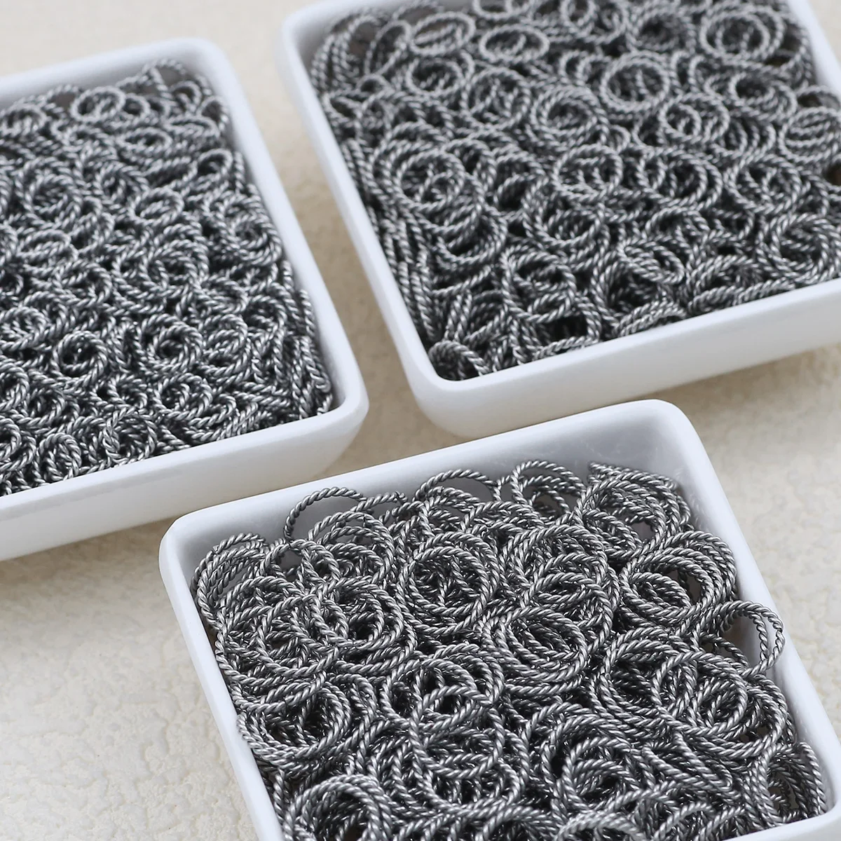 20pcs 8/10/12mm Stainless steel Round Twisted coil For Jewelry Making Charms Bracelet Necklace Eardrop Keychain DIY Accessories