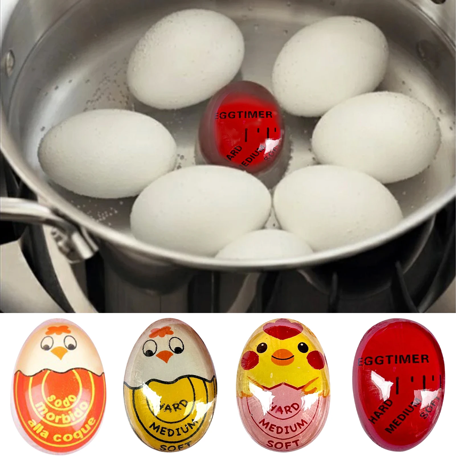 Kitchen Hard Boiled Egg Timer Egg Perfect Color Changing Timer Soft Hard Egg Boiler Timer