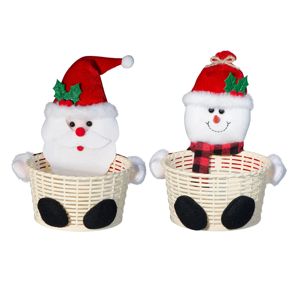 

Christmas Decoration Candy Basket Christmas Desktop Ornament Santa Claus Children Candy Basket Decoration Gift