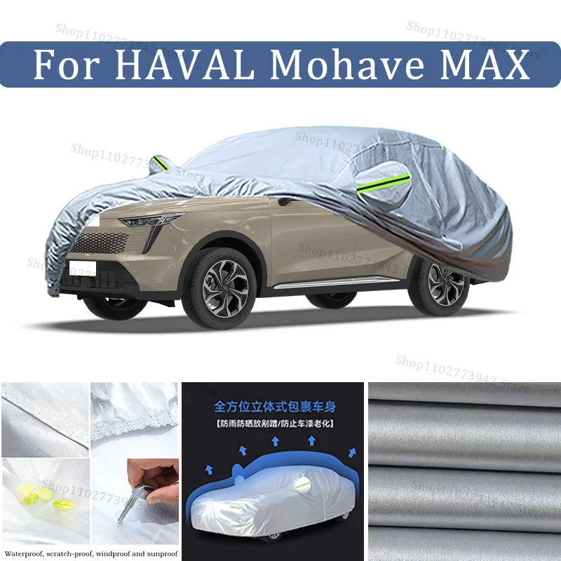 

For HAVAL Mohave MAX Car Cover Full Covers with Reflective Strip Dustproof UV Scratch-Resistant Sunscreen Protective cover