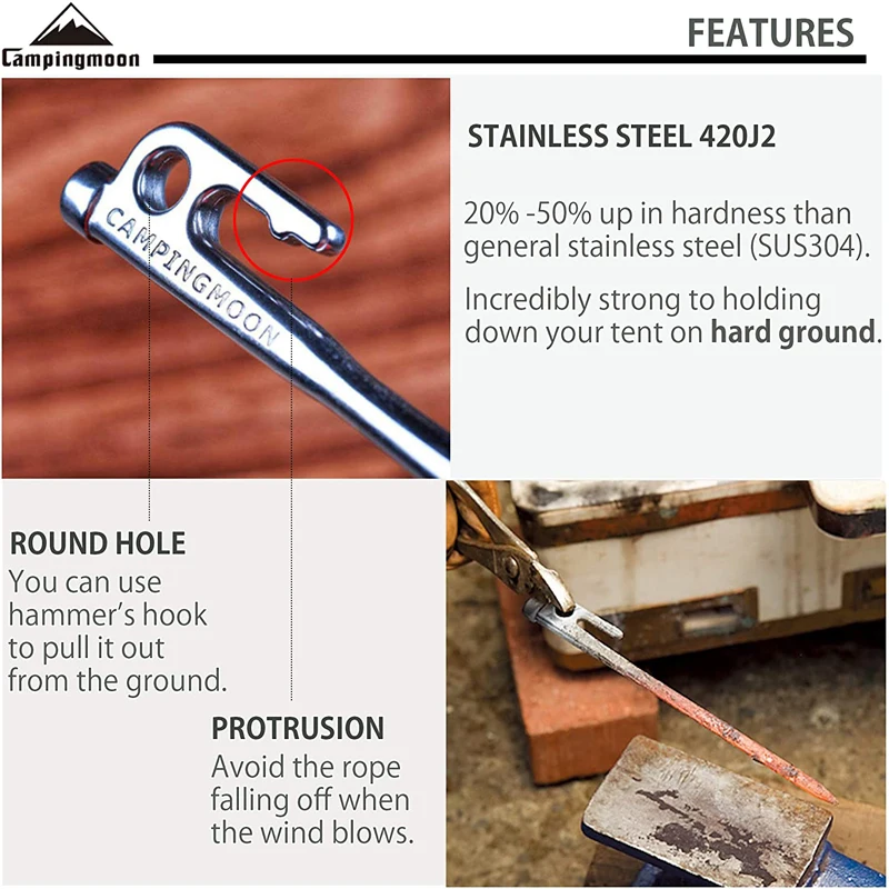 High Strength Tent Nail Beach Long Camp Nail Outdoor Camping Accessories Tent Pegs
