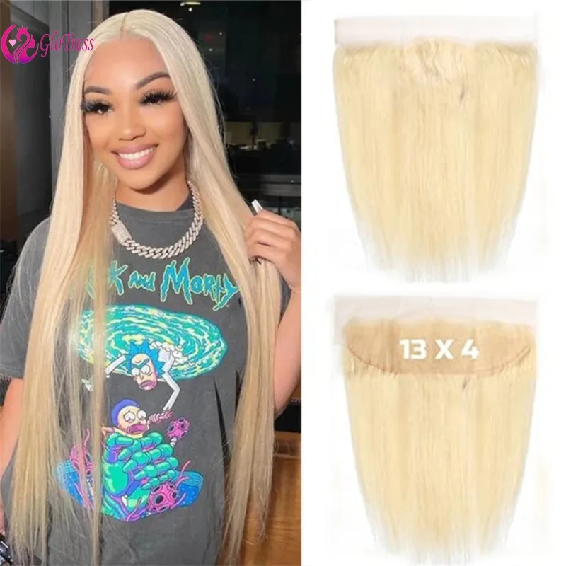 613 ブロンド 13x4 レースフロント ブラジリアン バージン レミー ヘア 6-22 インチ 未処理 ストレート エクステンション 日常着 & スタイリング用