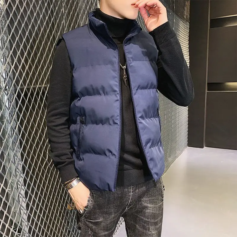 

Men's 2025 Winter Cotton Vest with Zip Closure Stand Collar Thermal Layered Slim Fit Jacket for Layering​