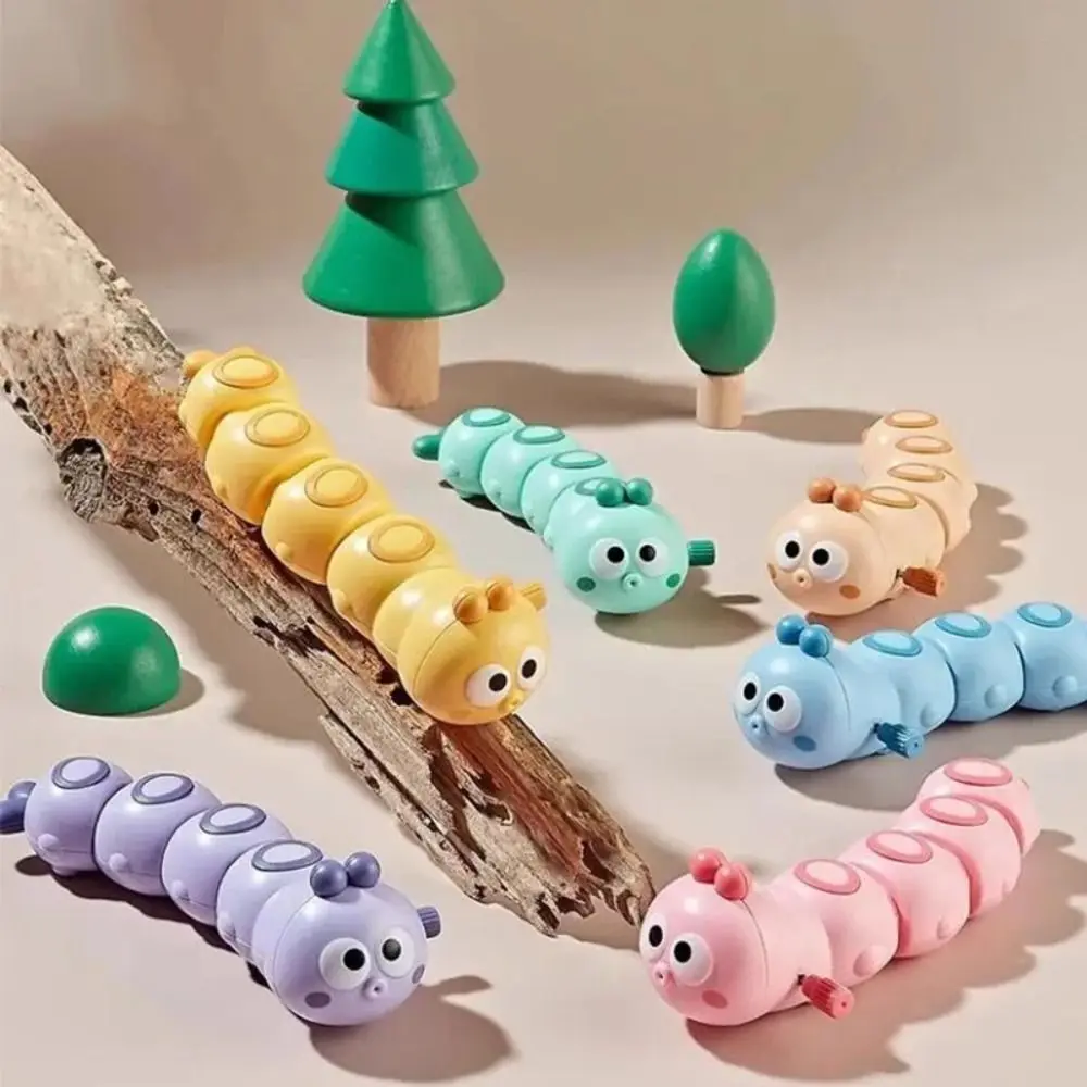 Fun Plastic Clockwork Caterpillar Cartoon Auto-Running Wind Up Swing Toy Crawling Toy Gift