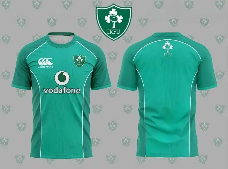 

3D Printed Irish Olive Jersey Personalized T-shirt Quick Drying Round Neck Fashionable 24/25 Sports Top for Adults/children