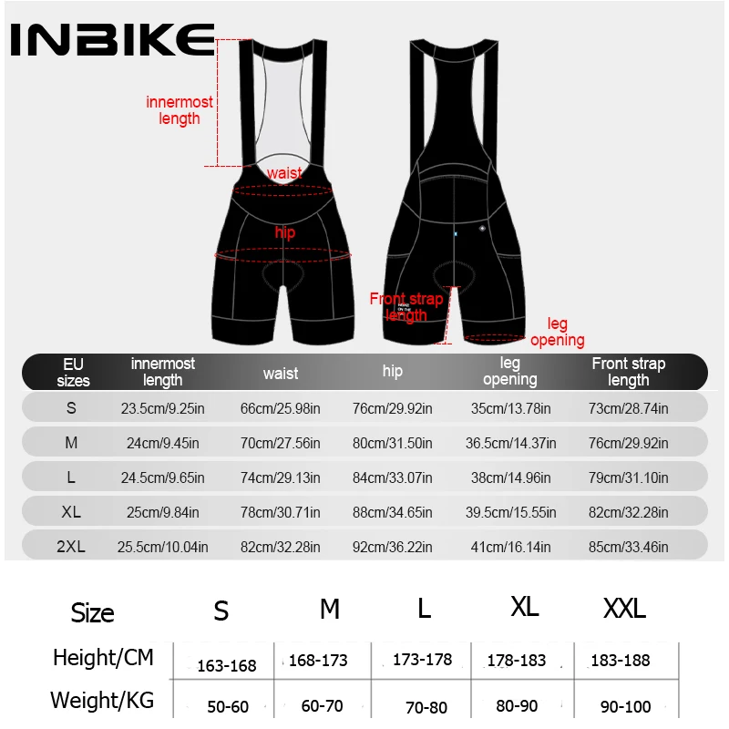 INBIKE Summer Men Cycling Shorts Seamless Bicycle Bib Pants Man Comfortable  Cycling Pants Road Bike Reflective with 4 Pockets