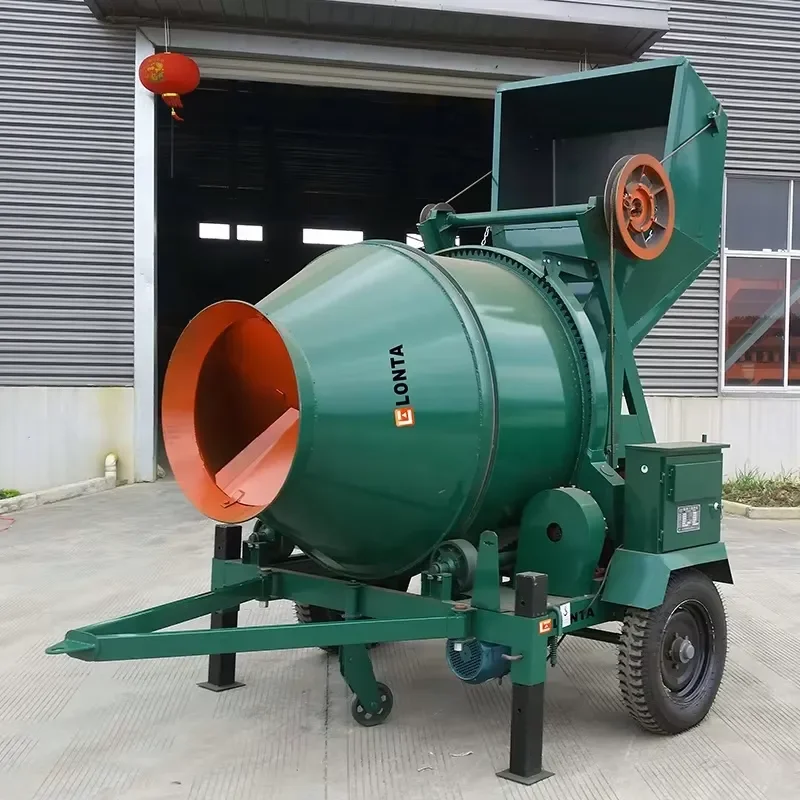 LONTA JZC350EW Cement Mixer Portable Mobile Electric Pump Mobile Construction Self Loading Concrete Mixer Machine Betonniere