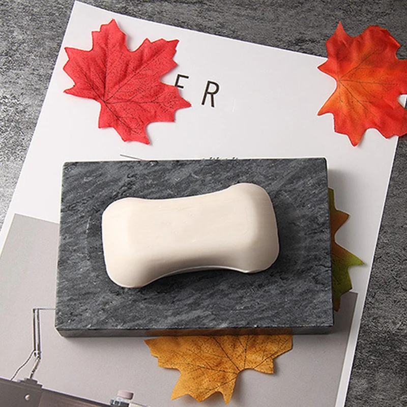 Gray Marble Soap Dish - Polished And Shiny Marble Dish Holder Beautifully Crafted Bathroom Accessory