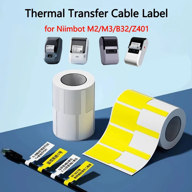 Niimbot M2/M3/B32/Z401 Cable Label Printing Paper Communication Network Wire Classification Self-adhesive Heat Transfer Label